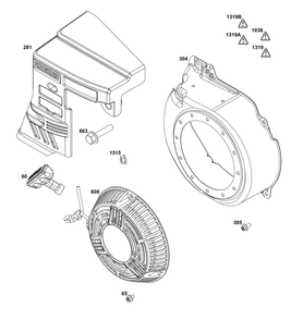 Blower Housing Group Diagram and Parts List for 12V332-0146-01 100000 - 19Z999 Briggs and Stratton Engine